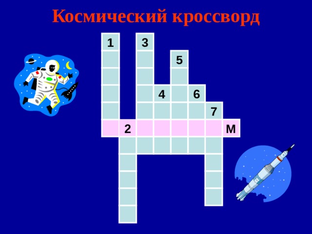 Космический кроссворд 1 3 5 4 6 7 2 М 