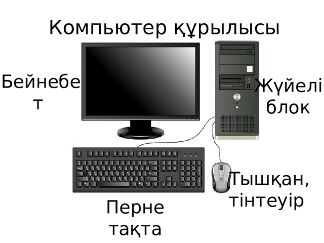 Компьютер құрылысы Бейнебет Жүйелі блок Тышқан, тінтеуір Перне тақта 