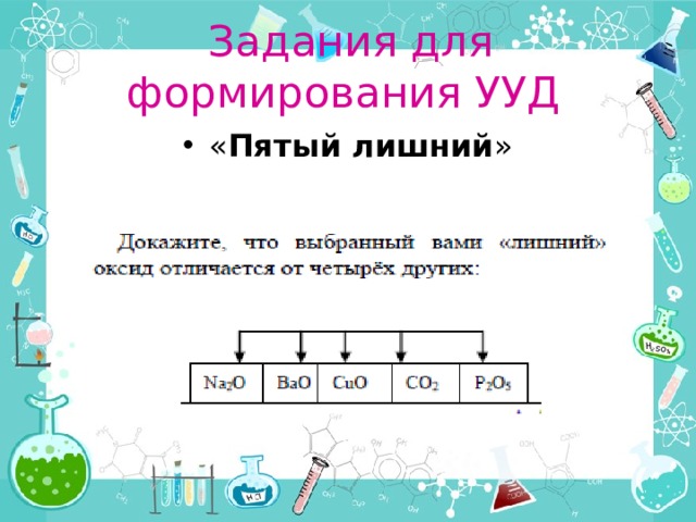 Задания для формирования УУД « Пятый лишний » 