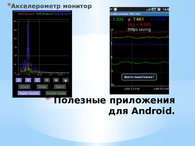 Акселерометр монитор Полезные приложения для Android. 