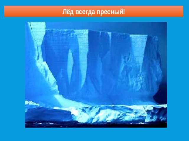 Лёд всегда пресный! 