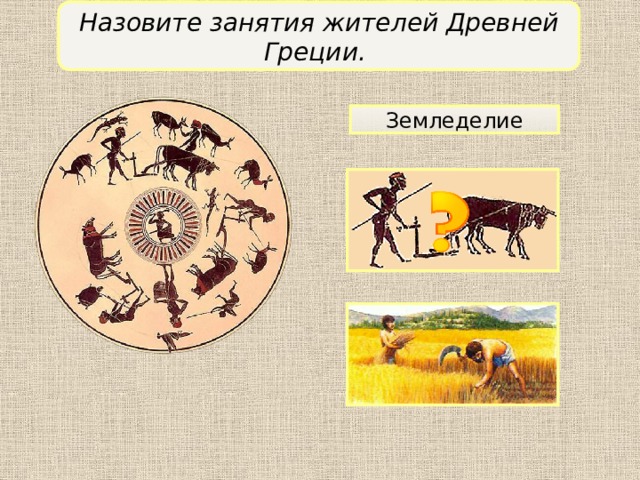 Назовите занятия жителей Древней Греции. Земледелие 
