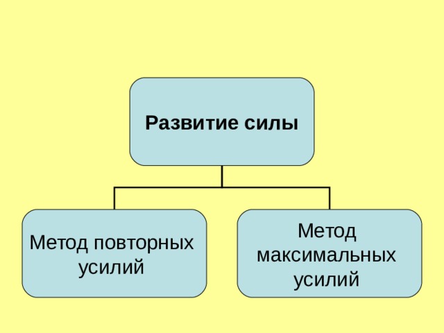 Развитие силы Метод повторных усилий Метод максимальных усилий 
