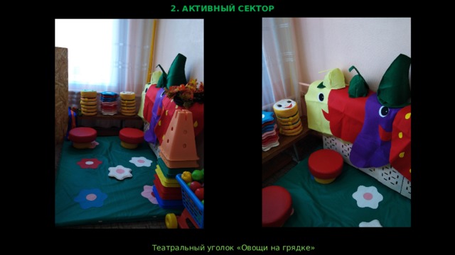 2. АКТИВНЫЙ СЕКТОР Театральный уголок «Овощи на грядке»    