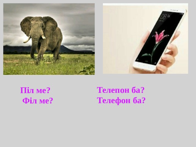 Телепон ба? Телефон ба? Піл ме?  Філ ме? 