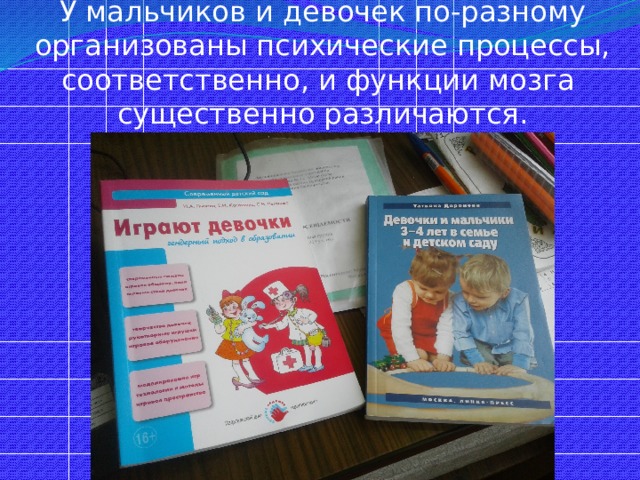 У мальчиков и девочек по-разному организованы психические процессы, соответственно, и функции мозга существенно различаются. 