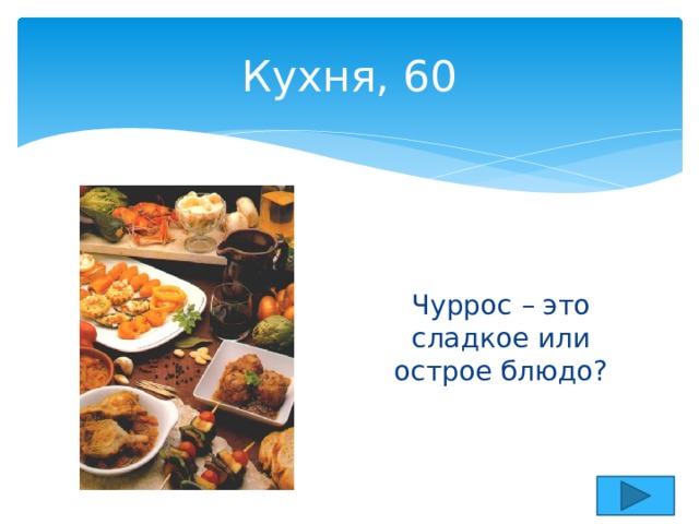 Кухня, 60 Чуррос – это сладкое или острое блюдо? 