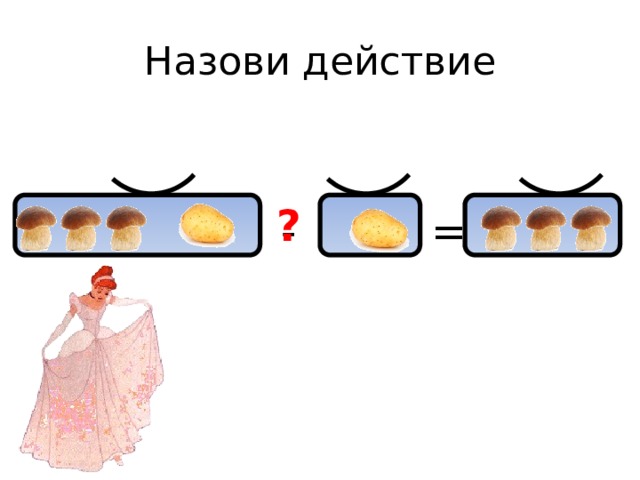 Назови действие ? = - 