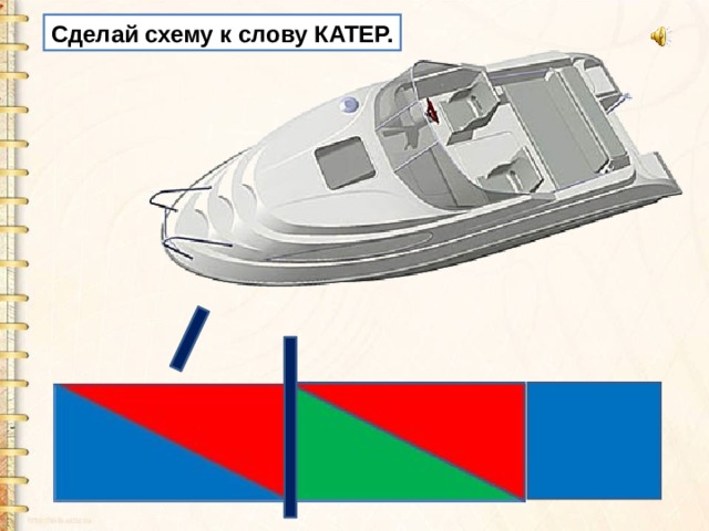 Сделай схему к слову КАТЕР. 