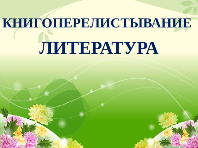 КНИГОПЕРЕЛИСТЫВАНИЕ   ЛИТЕРАТУРА 