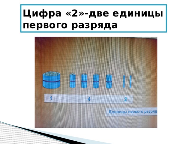 Цифра «2»-две единицы первого разряда