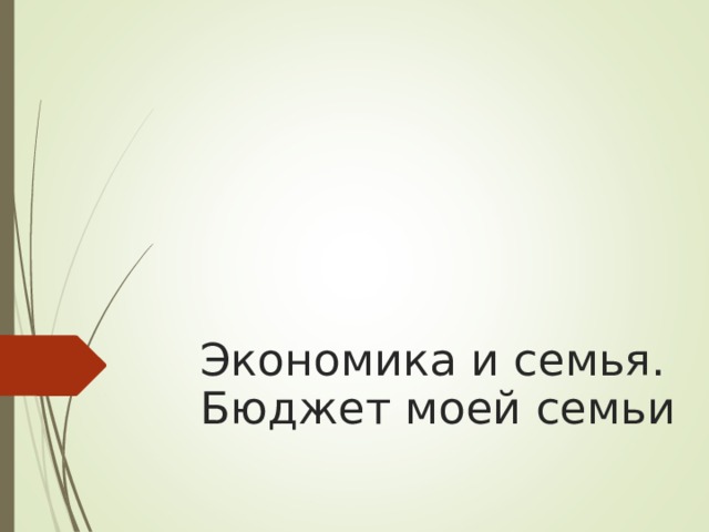 Экономика и семья. Бюджет моей семьи    