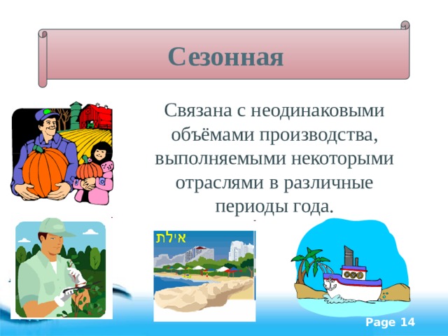 Сезонная Связана с неодинаковыми объёмами производства, выполняемыми некоторыми отраслями в различные периоды года. 