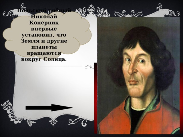 Польский учёный Николай Коперник впервые установил, что Земля и другие планеты вращаются вокруг Солнца. 