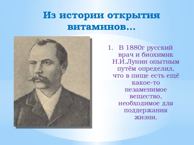 Из истории открытия витаминов...
