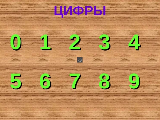 ЦИФРЫ 0 1 2 3 4 5 6 7 8 9 