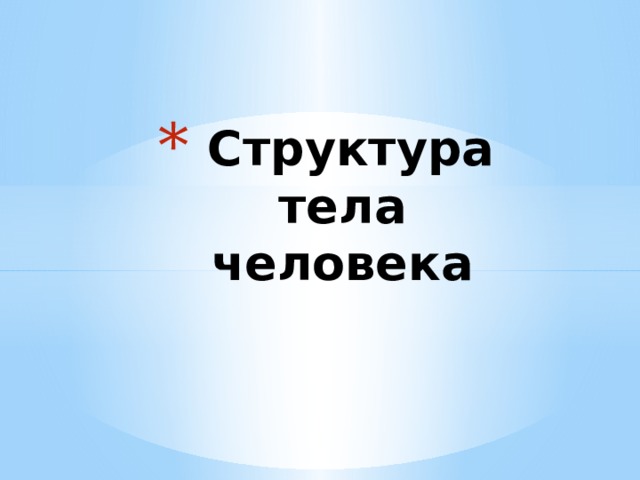  Структура тела человека 