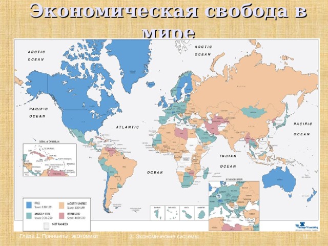 Экономическая свобода в мире Источник: Фонд развития www.heritage.org. Глава 1. Принципы экономики  2. Экономические системы  
