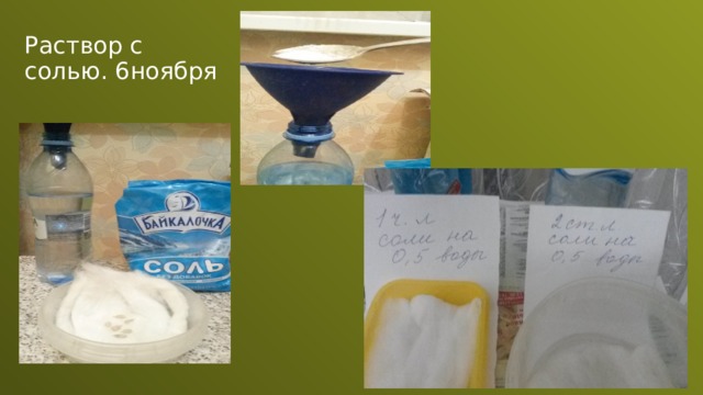 Раствор с солью. 6ноября 