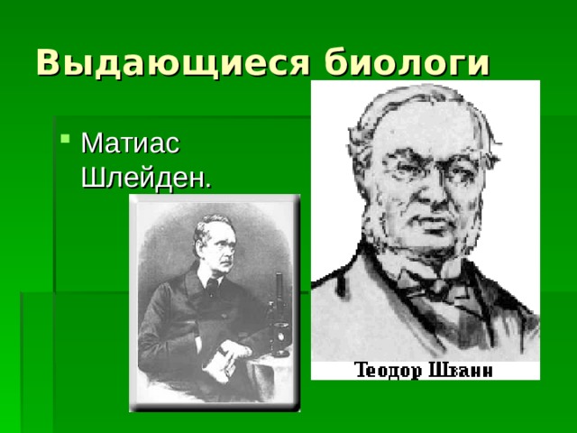 Выдающиеся биологи Матиас Шлейден. 