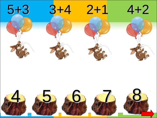 5+3 3+4 2+1 4+2 8 4 5 6 7 
