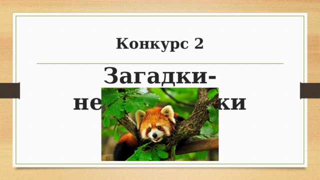Конкурс 2 Загадки-нескладушки 
