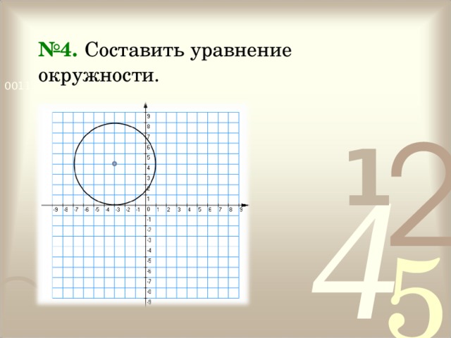 № 4.  Составить уравнение окружности. 