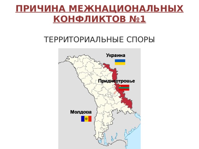 ПРИЧИНА МЕЖНАЦИОНАЛЬНЫХ КОНФЛИКТОВ № 1  ТЕРРИТОРИАЛЬНЫЕ СПОРЫ 