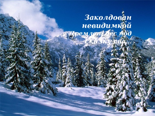 Заколдован  невидимкой Дремлет лес под сказку сна… 
