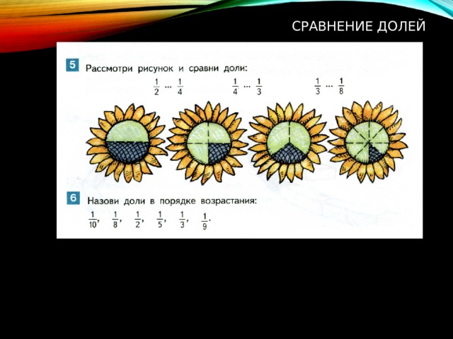 Сравнение долей 