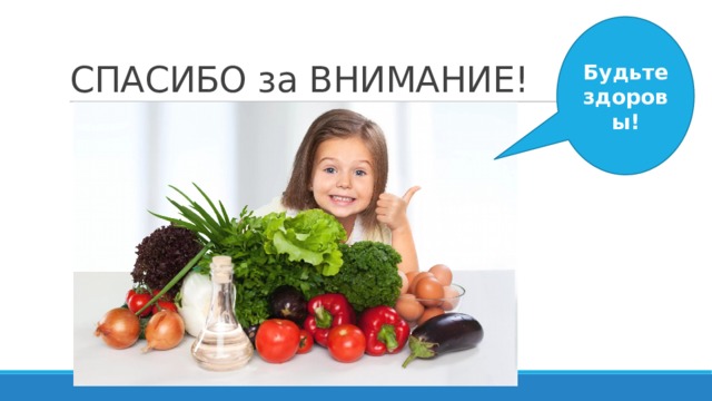 Будьте здоровы! СПАСИБО за ВНИМАНИЕ! 