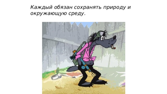 Каждый обязан сохранять природу и окружающую среду. 