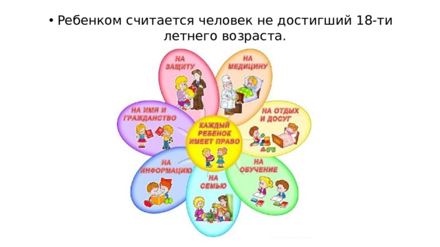 Ребенком считается человек не достигший 18-ти летнего возраста. 