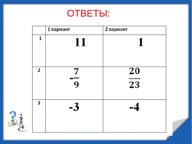 ОТВЕТЫ: 