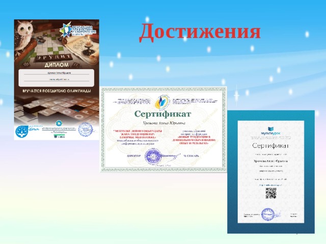 Достижения 