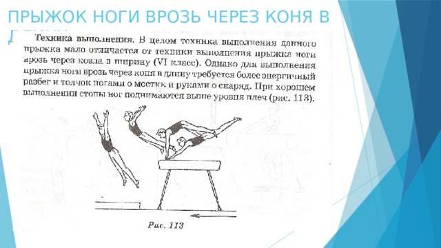 ПРЫЖОК НОГИ ВРОЗЬ ЧЕРЕЗ КОНЯ В ДЛИНУ 
