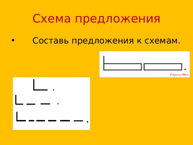 Схема предложения  Составь предложения к схемам. 
