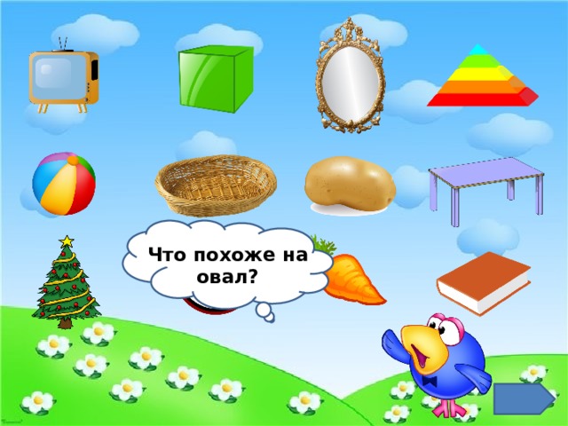 Что похоже на овал? 