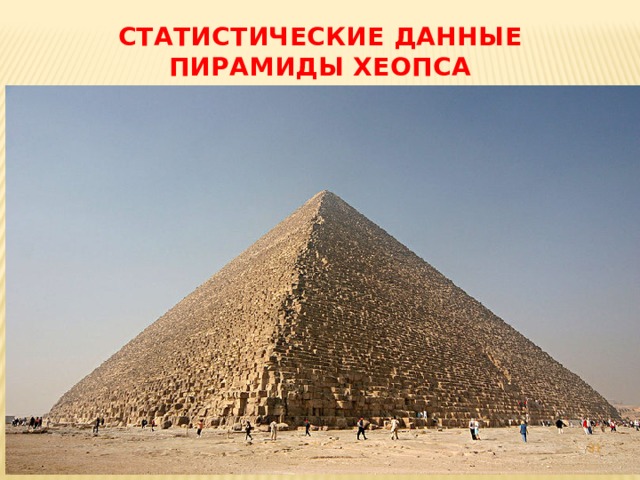 Статистические данные пирамиды Хеопса    