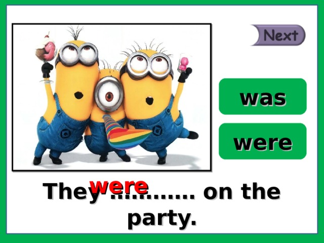 was were were They ………… on the party. 