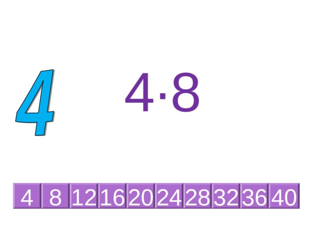 4 ·4 16 8 12 4 20 24 28 32 36 40 