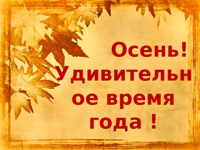   Осень! Удивительное время года !  