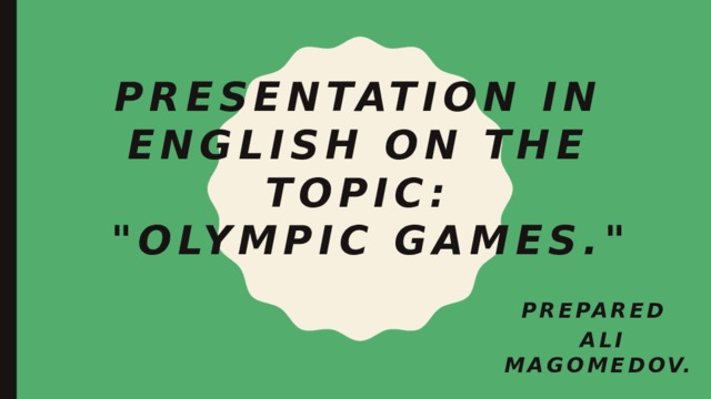 Presentation in English on the topic:  