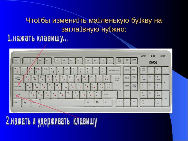 Что  бы измени  ть ма  ленькую бу  кву на загла  вную ну  жно: 
