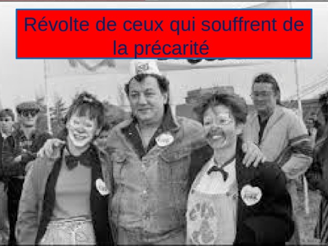 Révolte de ceux qui souffrent de la précarité 