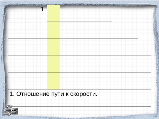  1 1. Отношение пути к скорости. 