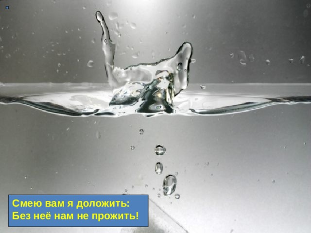 Смею вам я доложить: Без неё нам не прожить! 