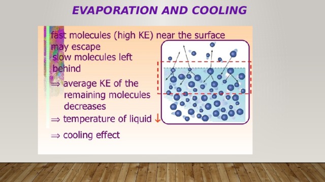Evaporation and cooling 