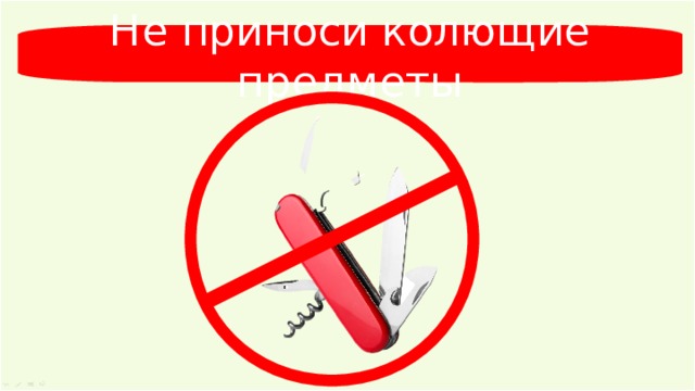 Не приноси колющие предметы