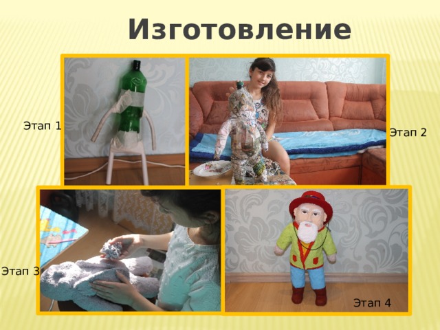 Изготовление гнома Этап 1 Этап 2 Этап 3 Этап 4 